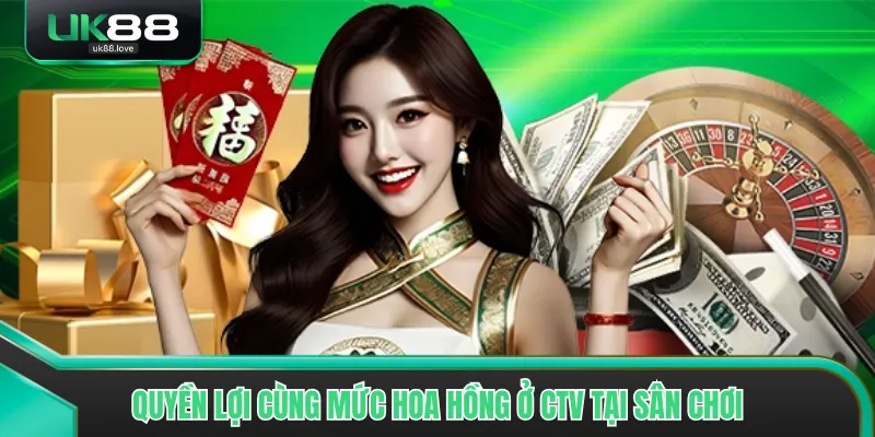 Quyền lợi cùng mức hoa hồng ở CTV tại sân chơi